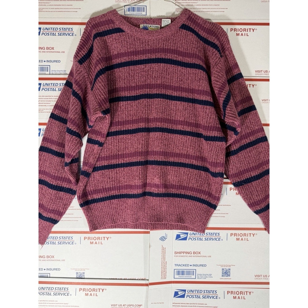 Vtg Sweater Heavy Knit L Heavy Knit‎ Long Sleeve By Sweaters Made In Hong Kong